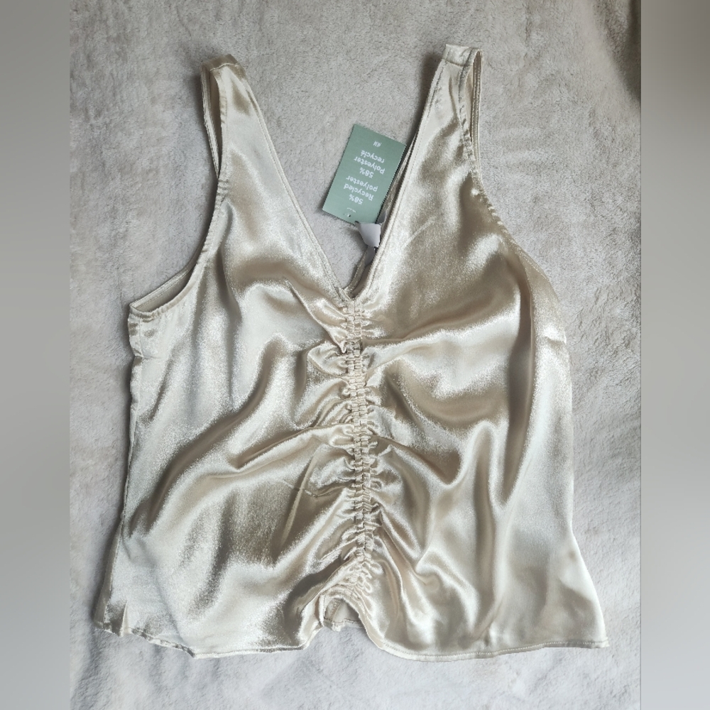 H&M top rushed satin top black sizes M, L, XL BNWT - Picture 8 of 10